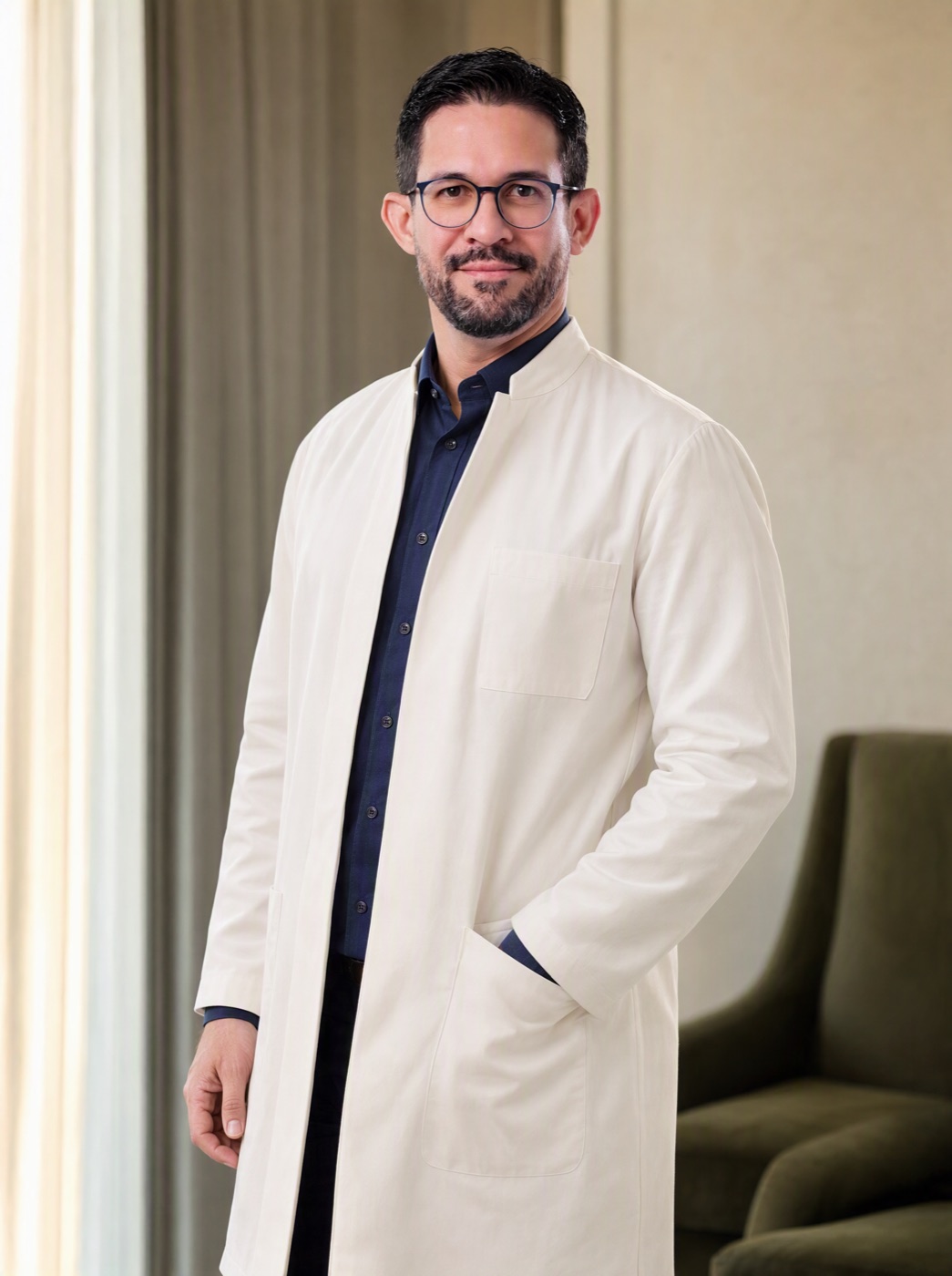 Mandarin collar coat